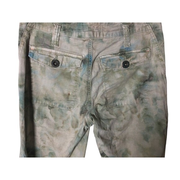 Anthropologie Pants Women's Size 25 Green Watercolor Splotch The Wanderer - Picture 7 of 11
